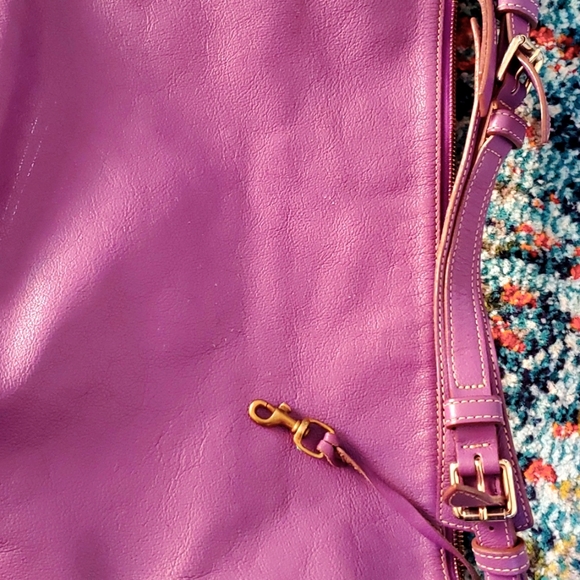 Dooney & Bourke Luna Hobo Bag Purse Purple Leather - Picture 7 of 8